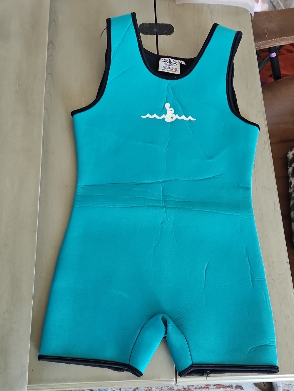 Warm Belly Turquoise Neoprene Swim Suit